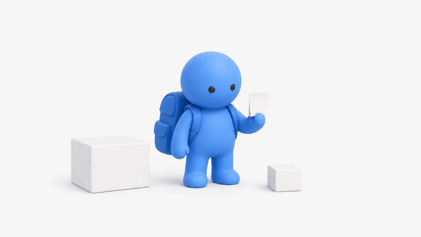 A figure holding a large backpack and a small sticky note, representing the two kinds of variables