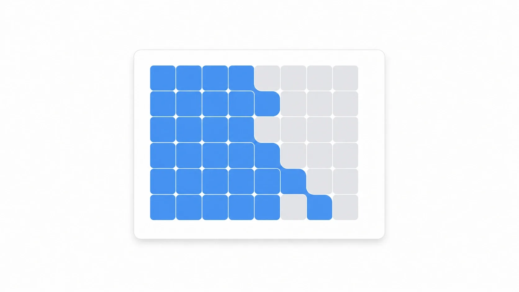 Autotiling illustration: the engine slotting corner and edge tiles into the border between two roughly painted terrains to join them smoothly