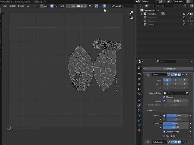 Modified Edges enabled in Viewport Overlays