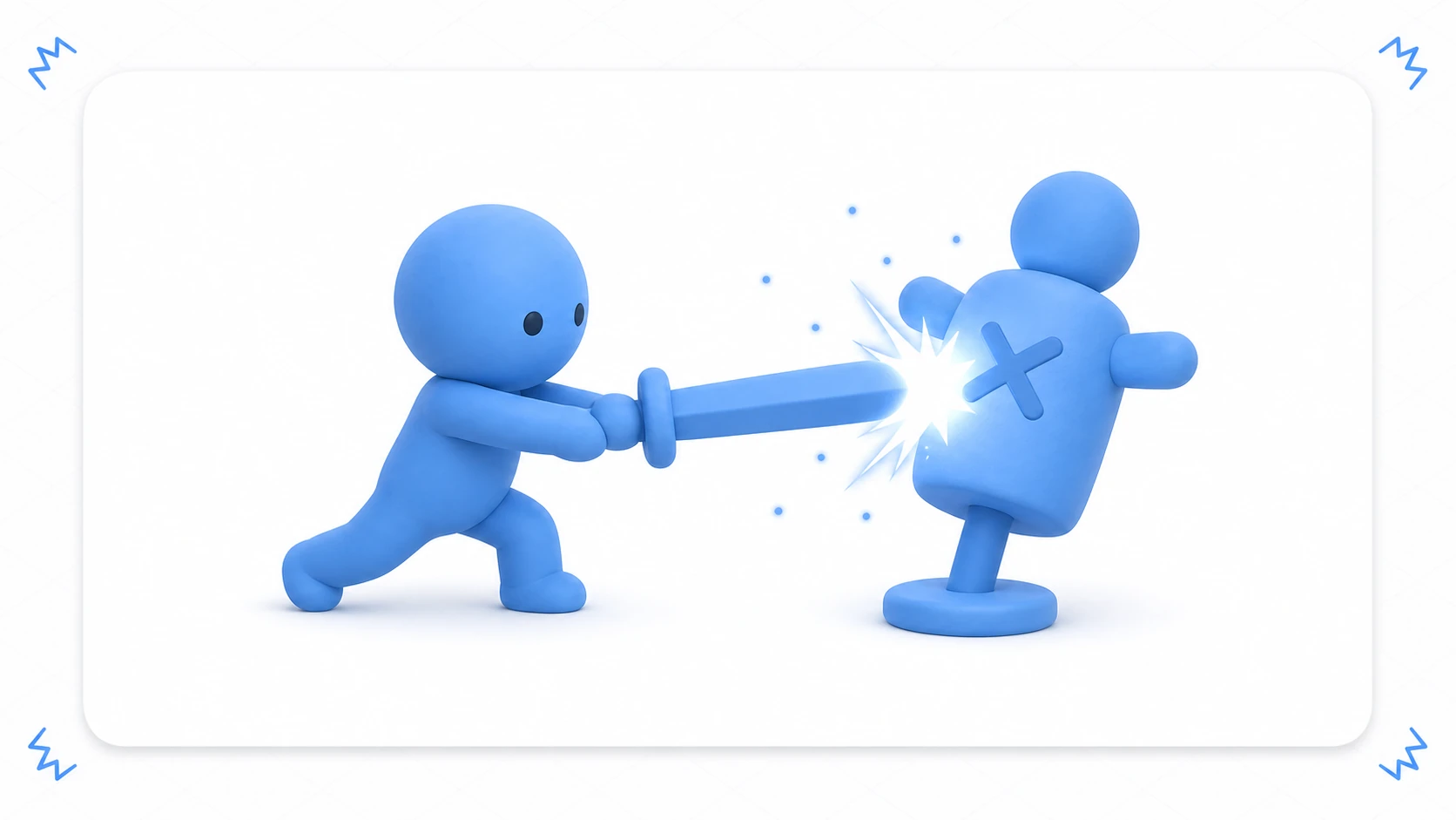 A sword strike layered with flash, sparks, and shake effects — the image of game feel