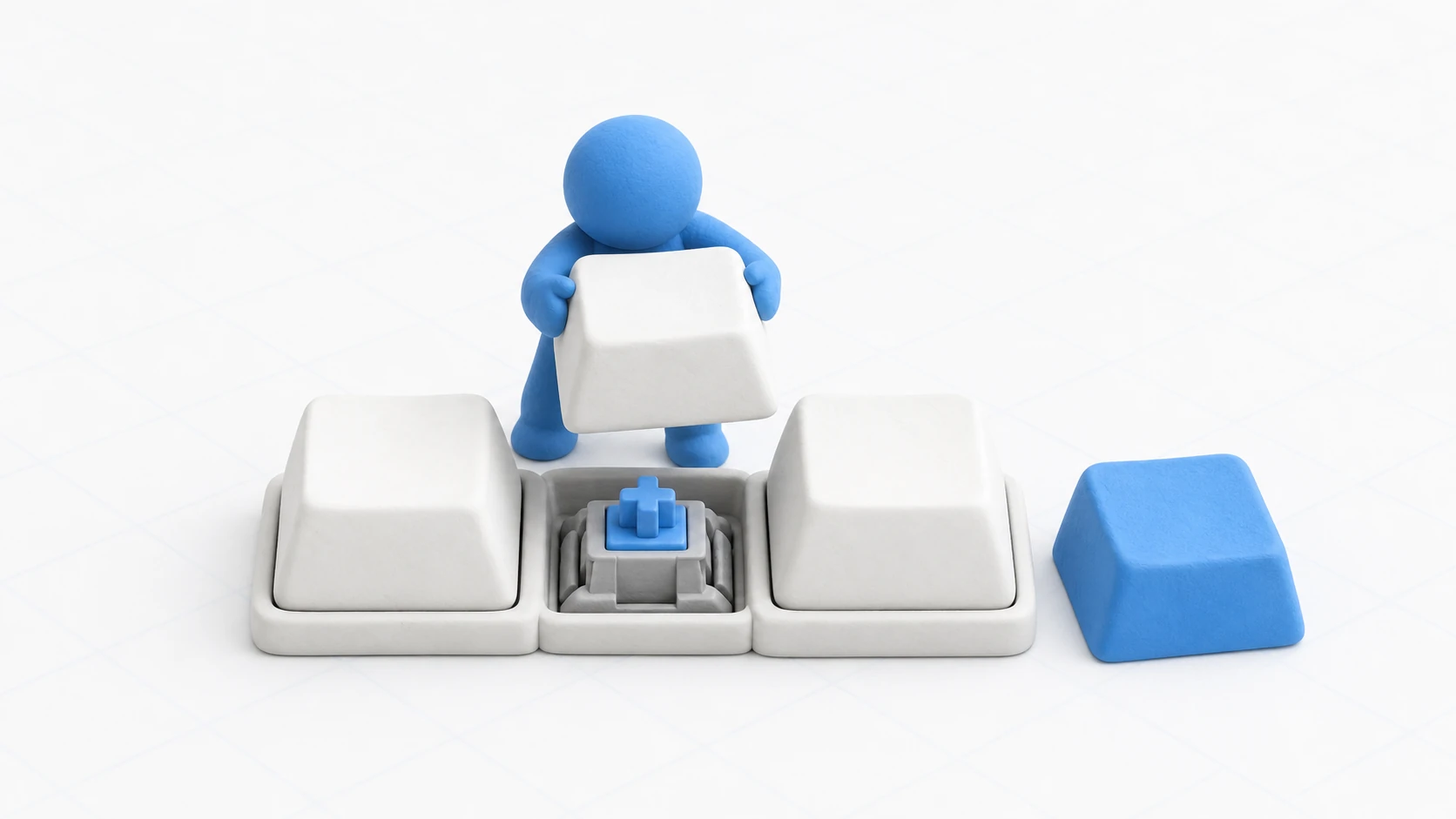 Illustration of swapping out a keycap