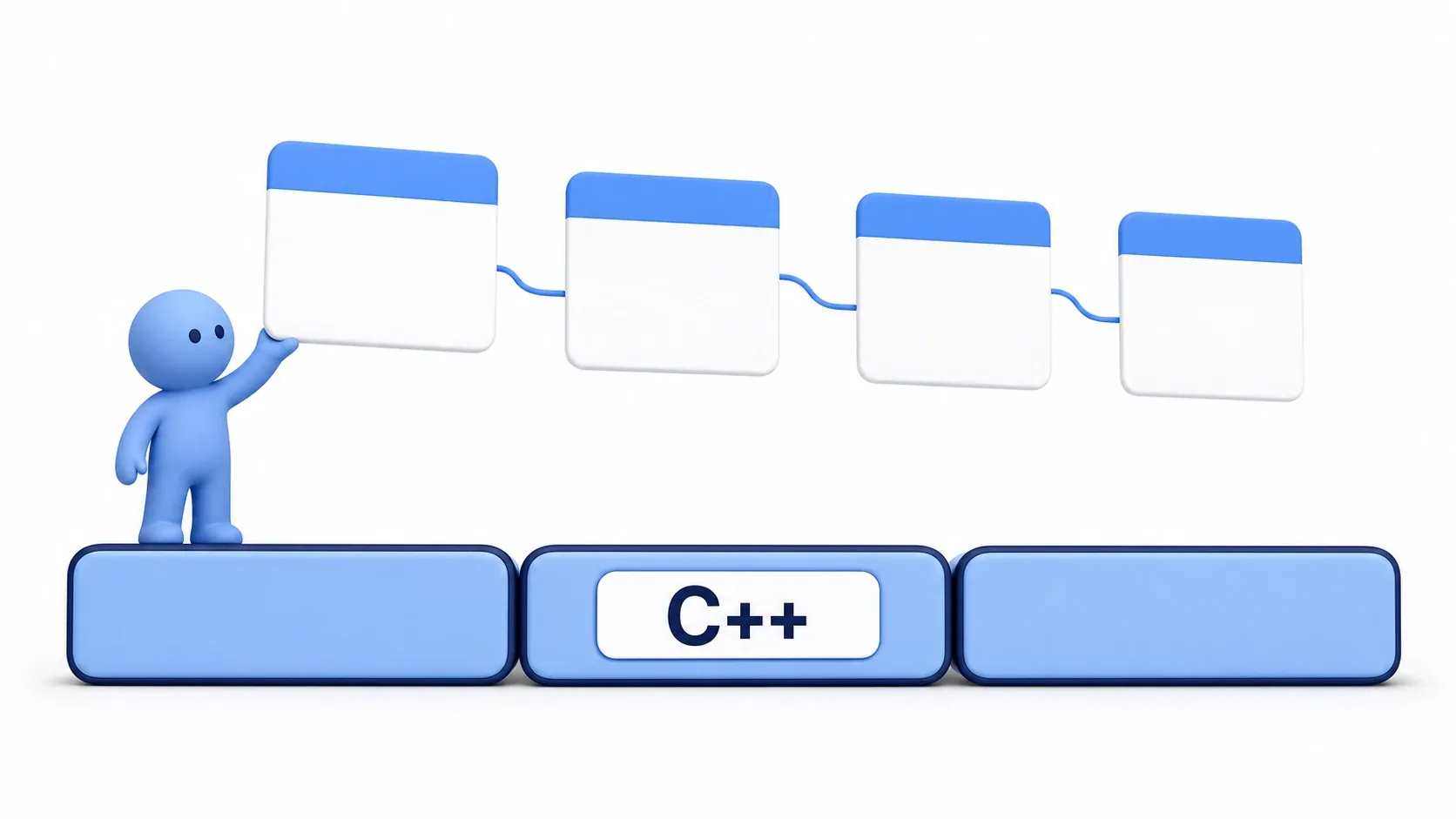 C++の土台ブロックの上にBlueprintのノードが乗っている図。C++は土台、Blueprintは組み立て