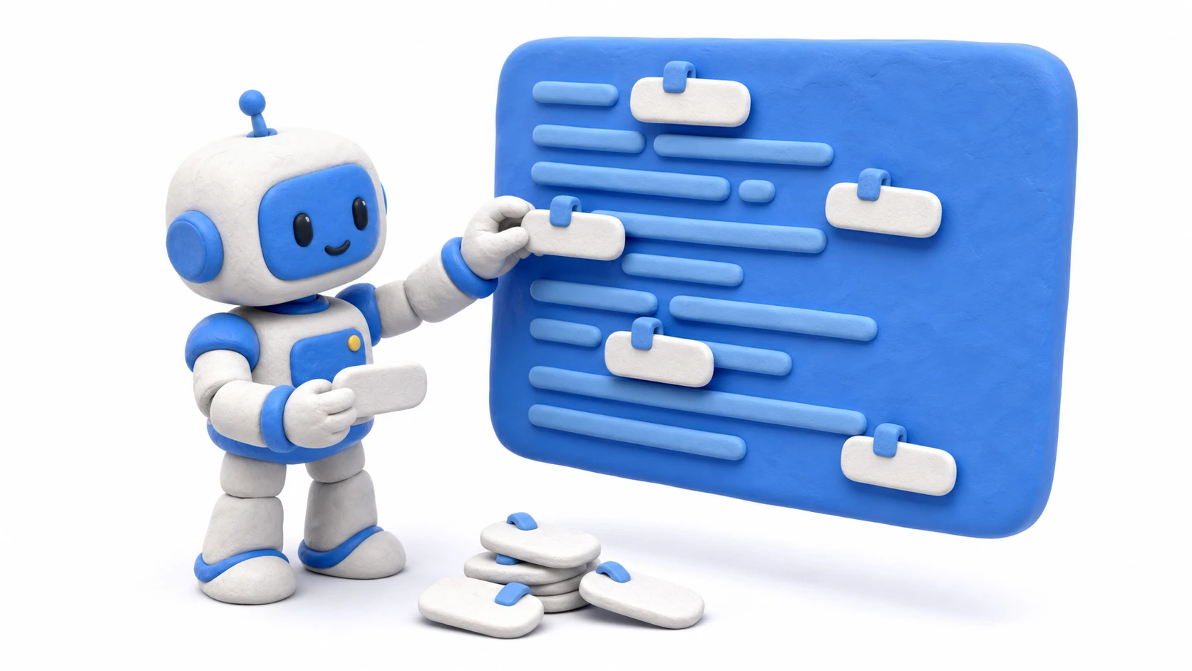 Conceptual image of attributes: instruction label tags being attached to a code block