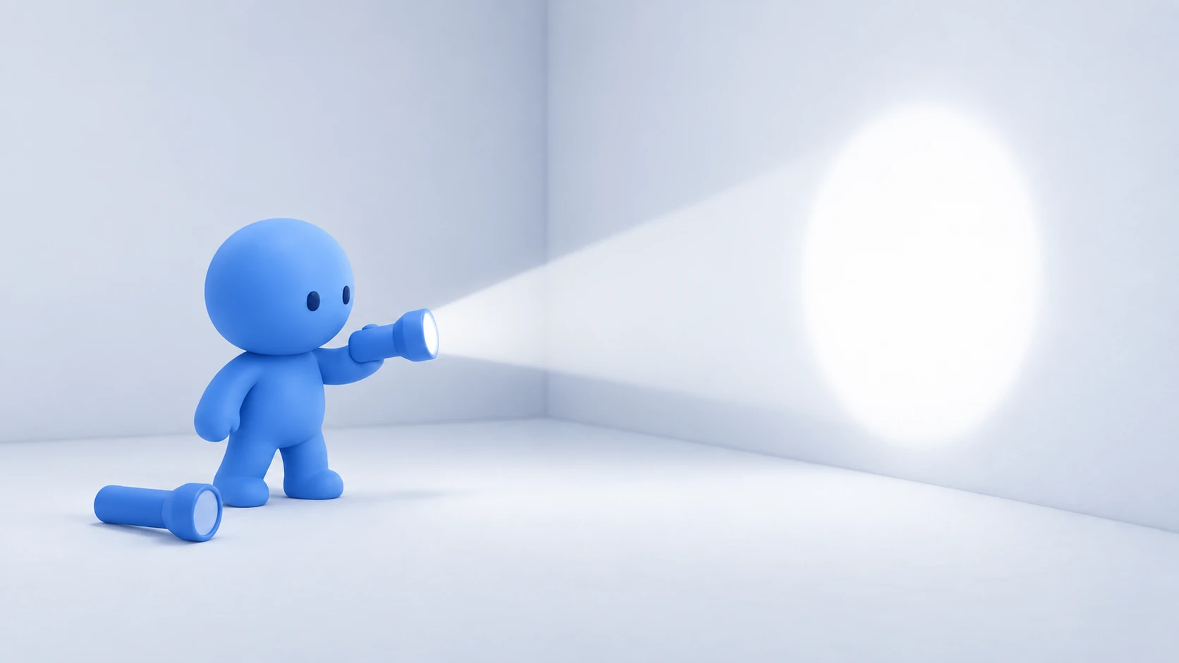 Lighting a wall with a held flashlight
