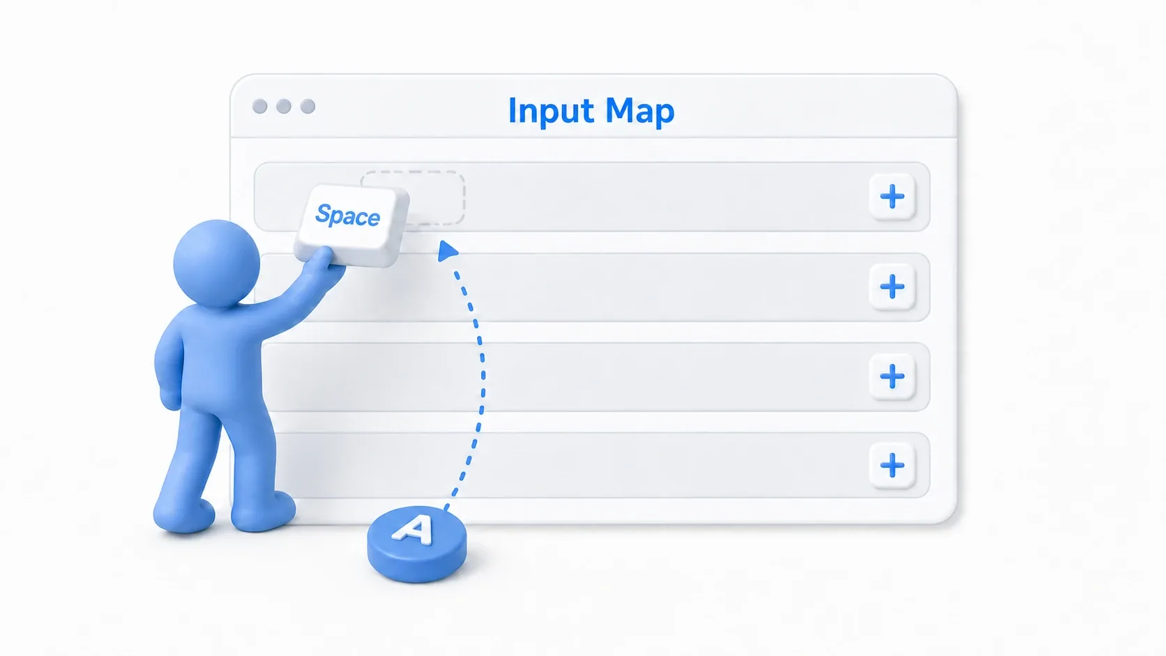 Illustration of registering keys into Input Map slots