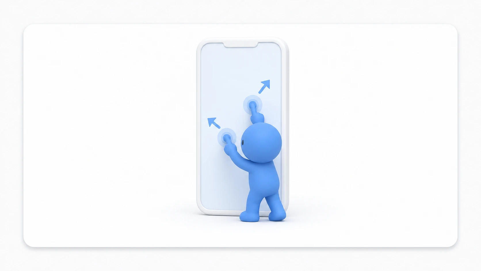 Touch gestures on a smartphone screen
