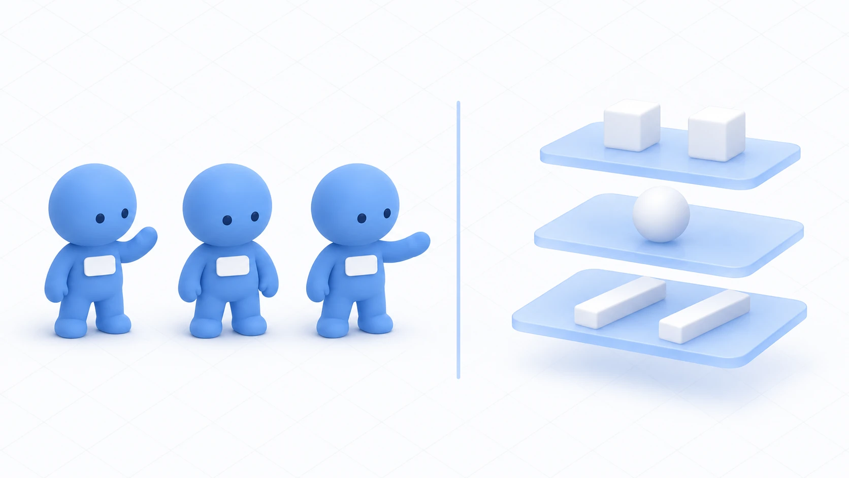 Tags and Layers illustrated: name tags identify individual objects, while layers divide them into groups