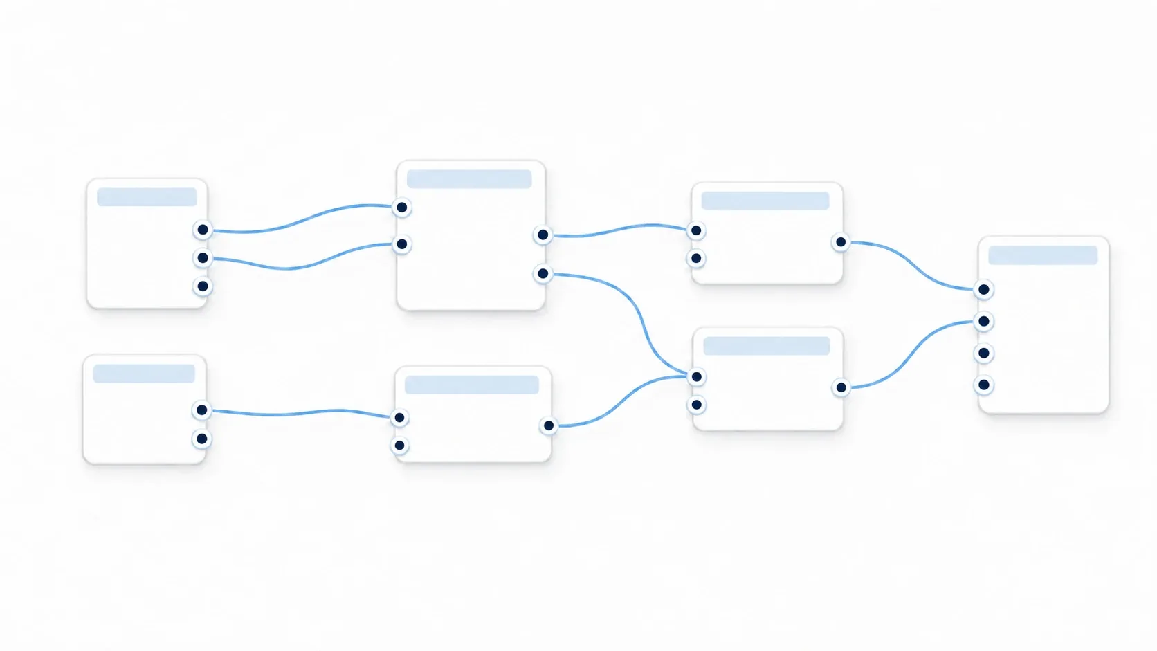 A VisualShader graph: several nodes connected by wires, assembling a shader without writing any code
