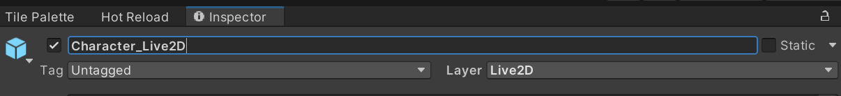 Live2D Prefabに作成したLive2Dレイヤーを設定する