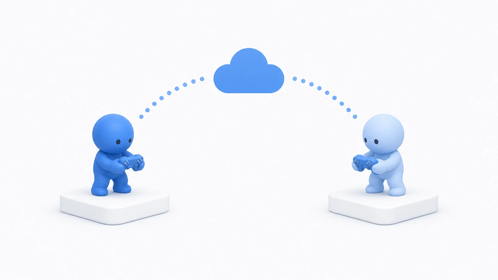 Two players connecting across the internet