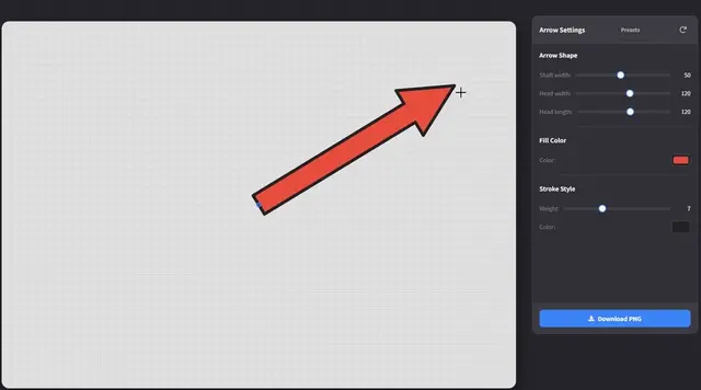 矢印画像メーカー の操作例